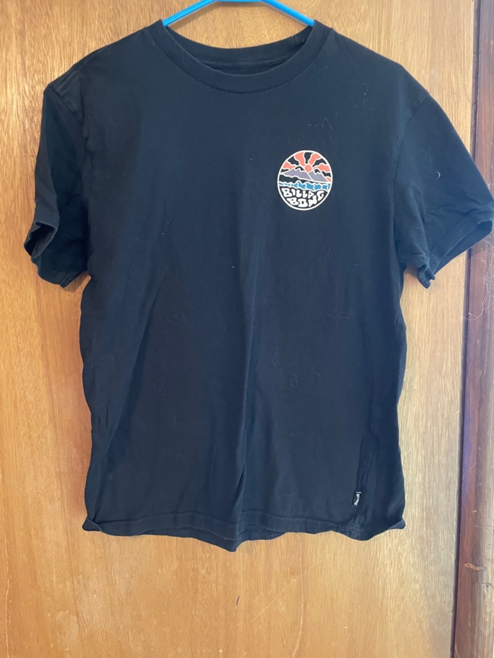 Billabong Black Tee with Retro Sunset Graphic